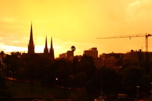 Sunrise over East Melbourne
