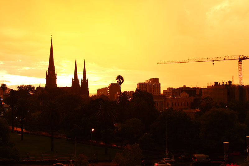Sunrise over East Melbourne